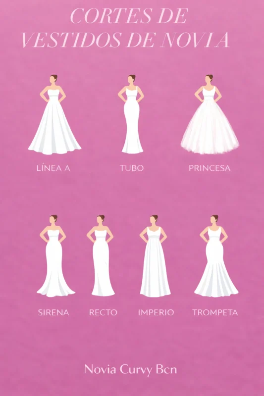 tipos de corte novia tallas grandes barcelona