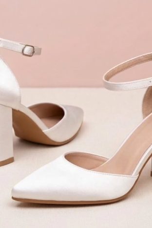 Zapatos de novia forrados satén blancos